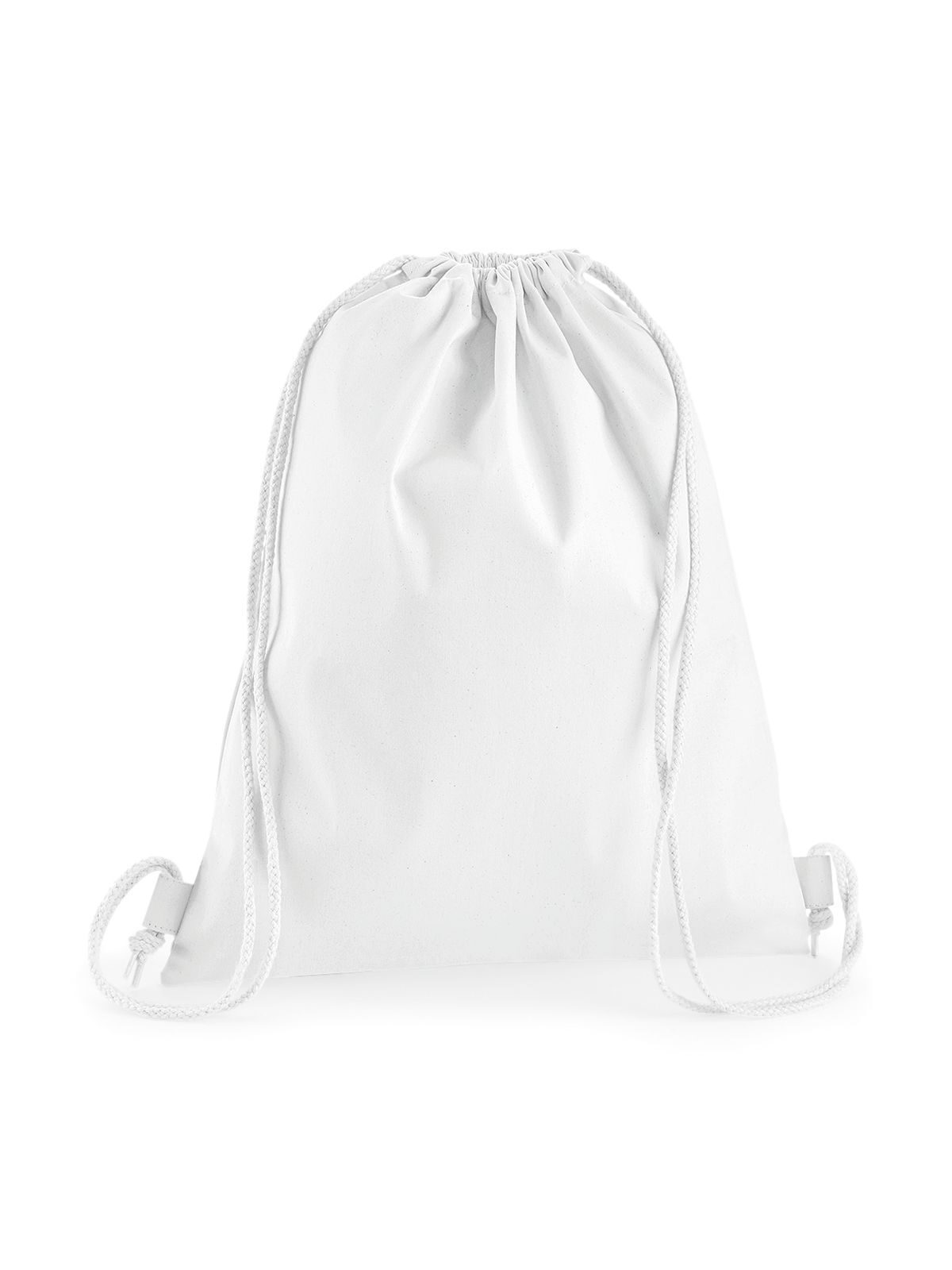 Bolsa de gimnasio de algodón premium - WHI - Blanco