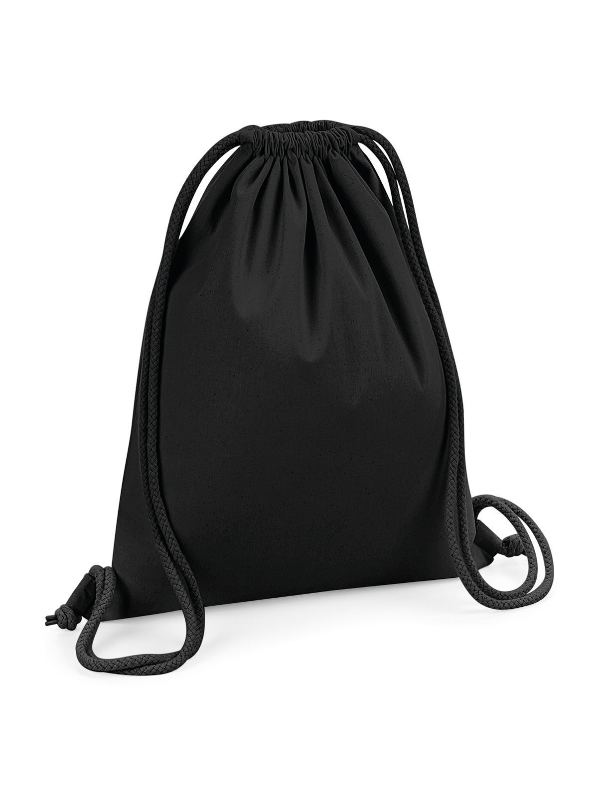 Bolsa de gimnasio de algodón orgánico de primera calidad - BLK - Negro