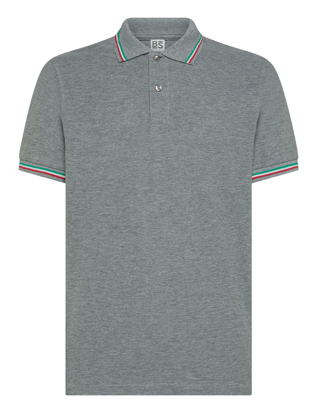 Polo tricolor Italia - GY - Brezo gris
