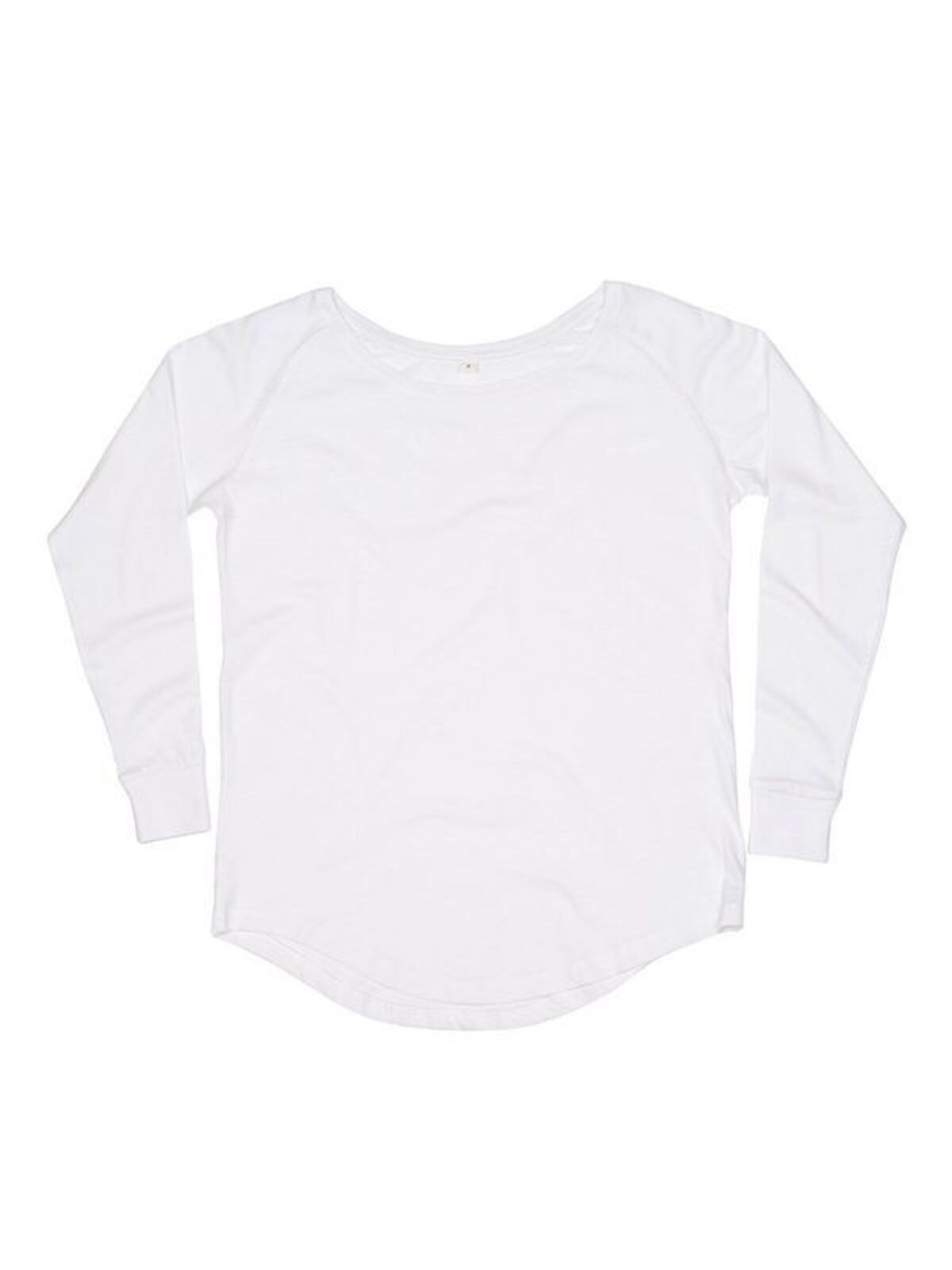 Camiseta de manga larga de corte holgado para mujer - WH - Blanco