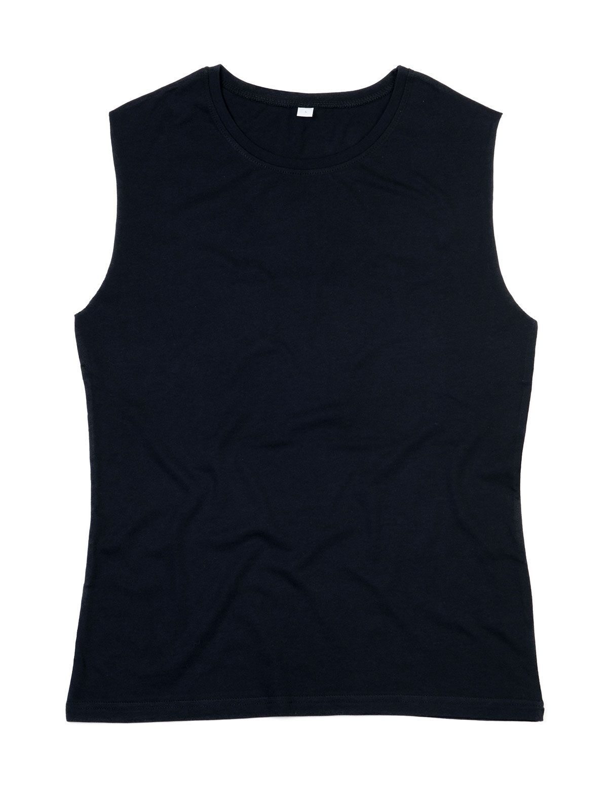 Camiseta sin mangas de mujer sin lavar - BK - Negro