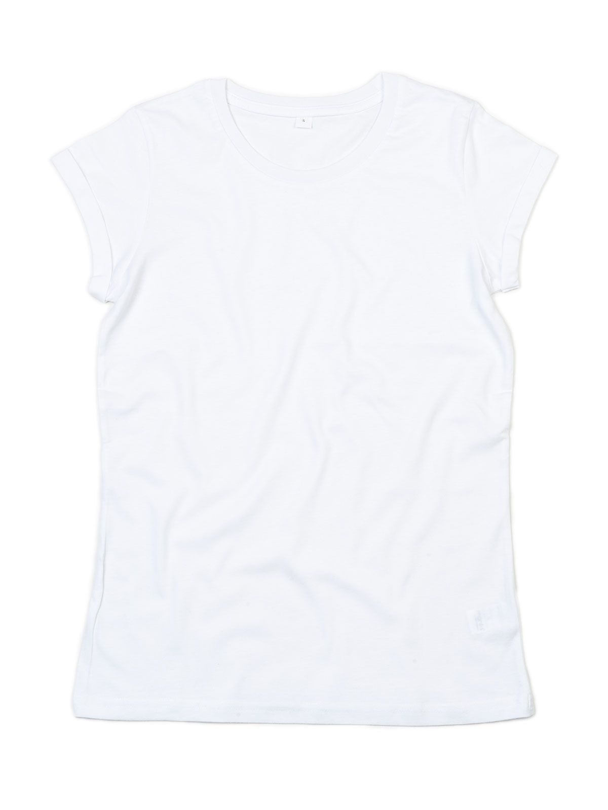 Camiseta de manga enrollable para mujer - WH - Blanco