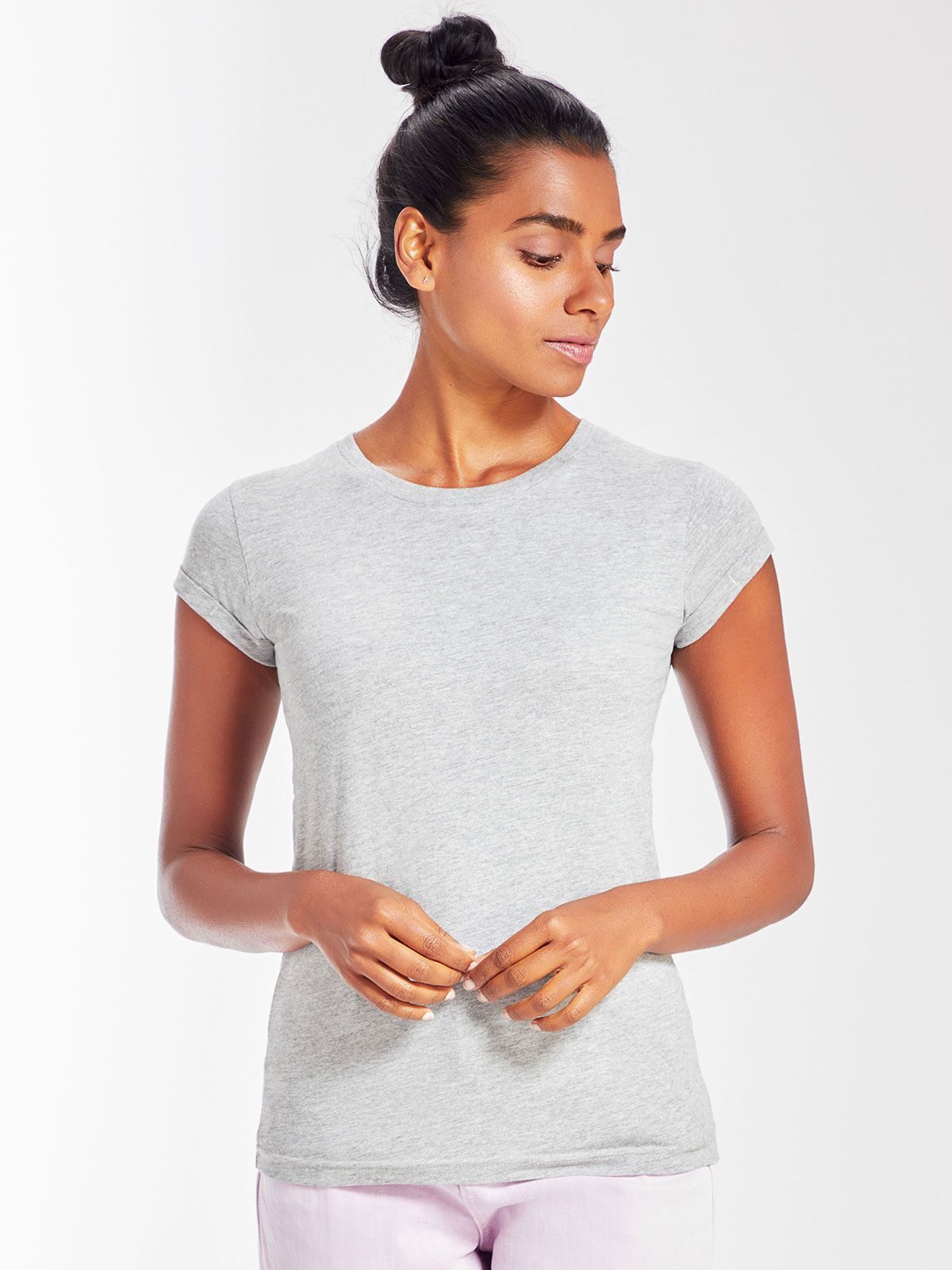 Camiseta de manga enrollable para mujer