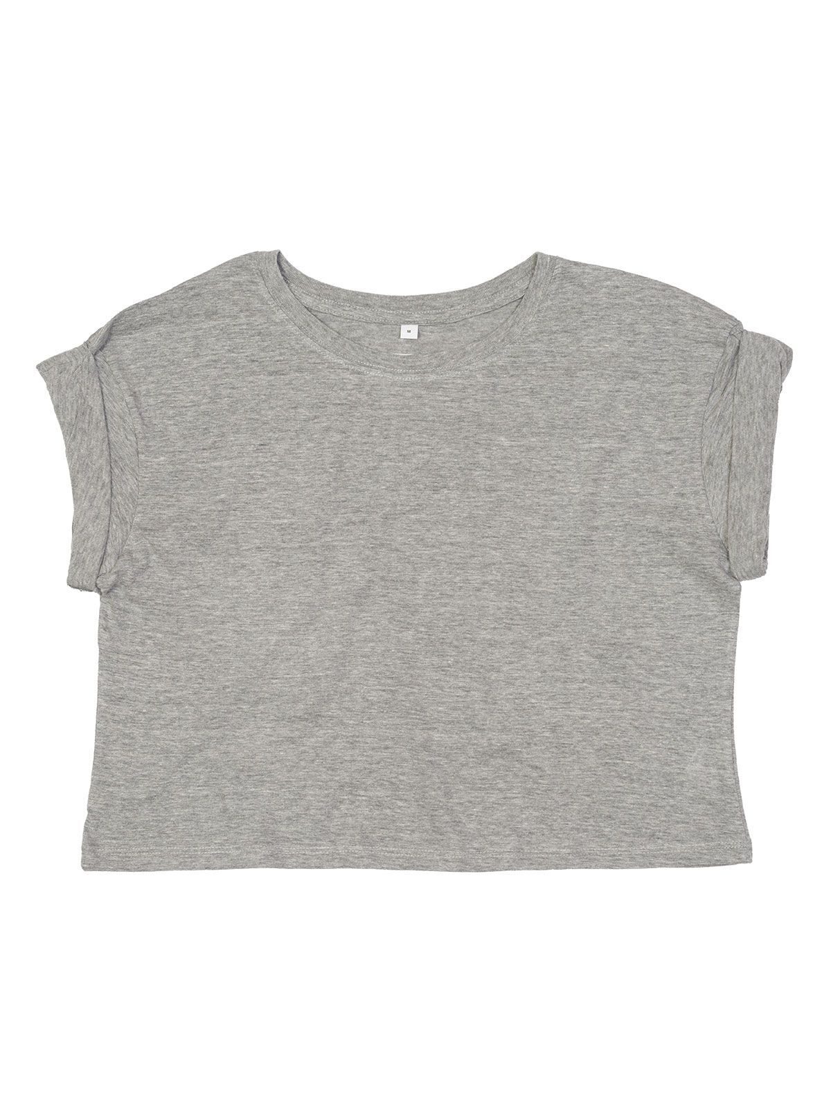 Camiseta corta para mujer - HGM - Gris jaspeado melange