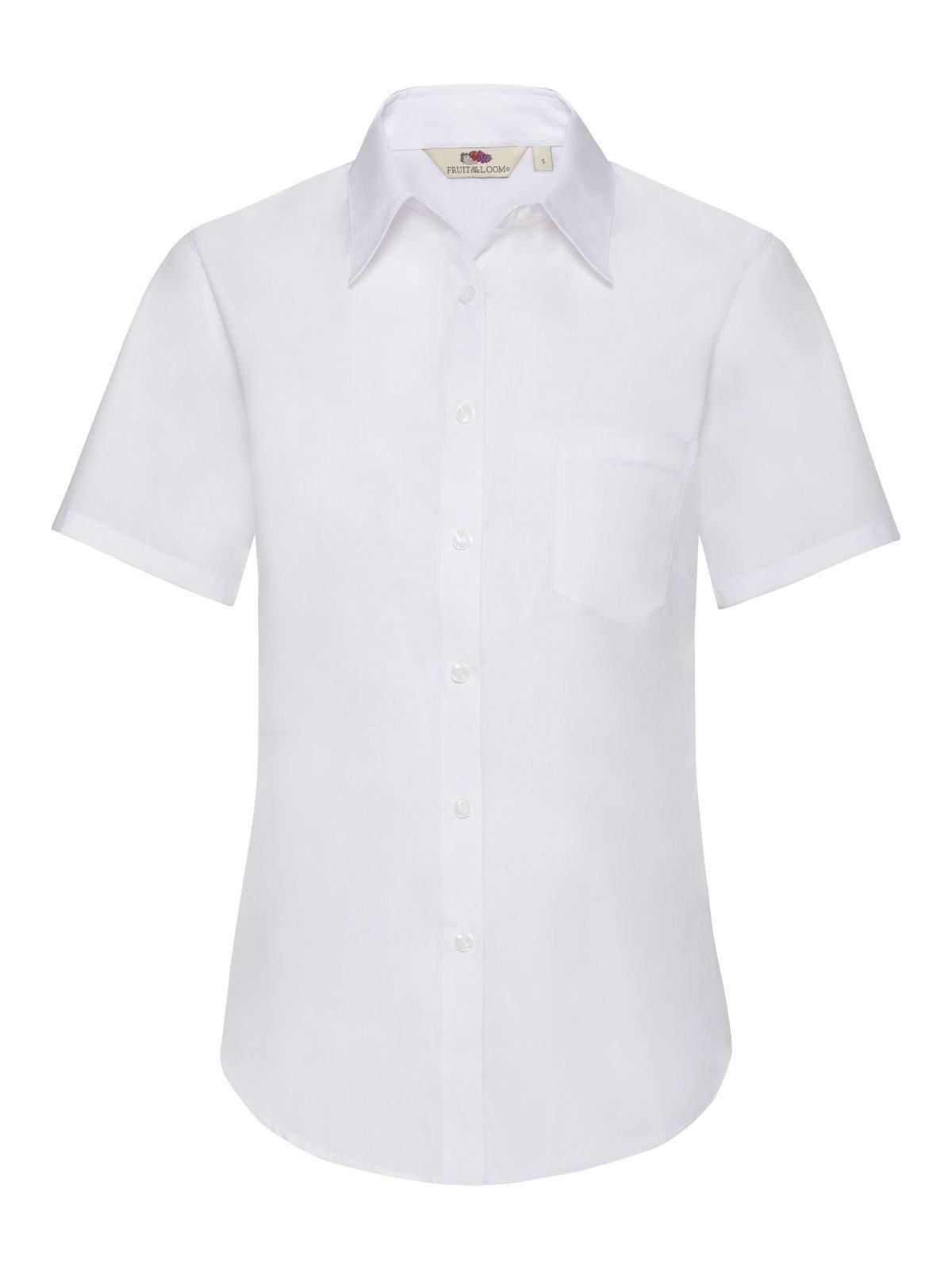 Camisa de popelina de manga corta para mujer - 30 - Blanco
