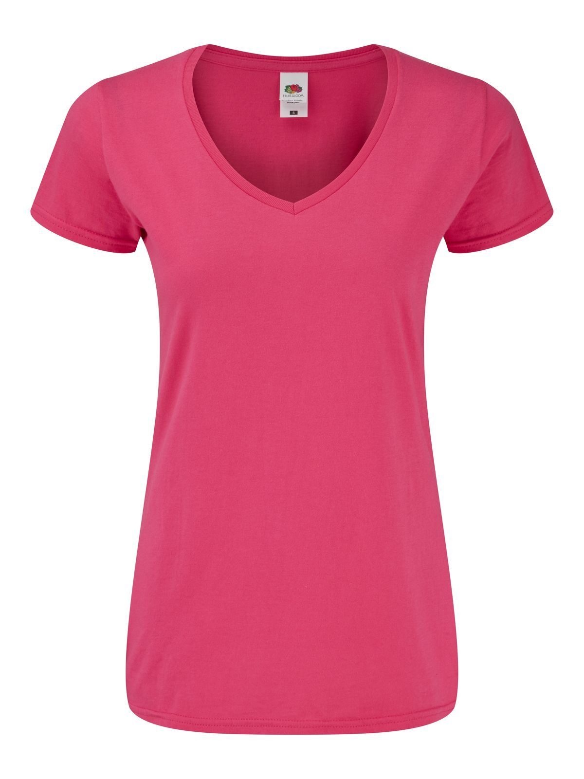 Camiseta icónica de cuello en V para mujer de 150 g/m² - Fucsia
