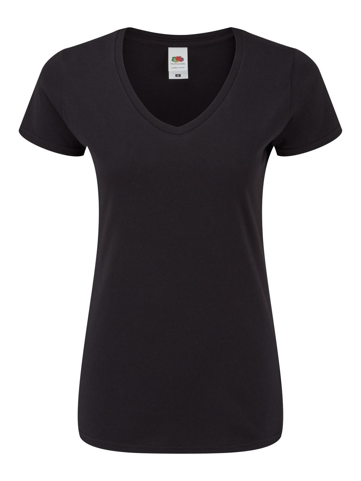 Camiseta icónica de cuello en V para mujer de 150 g/m² - 36 - Negro