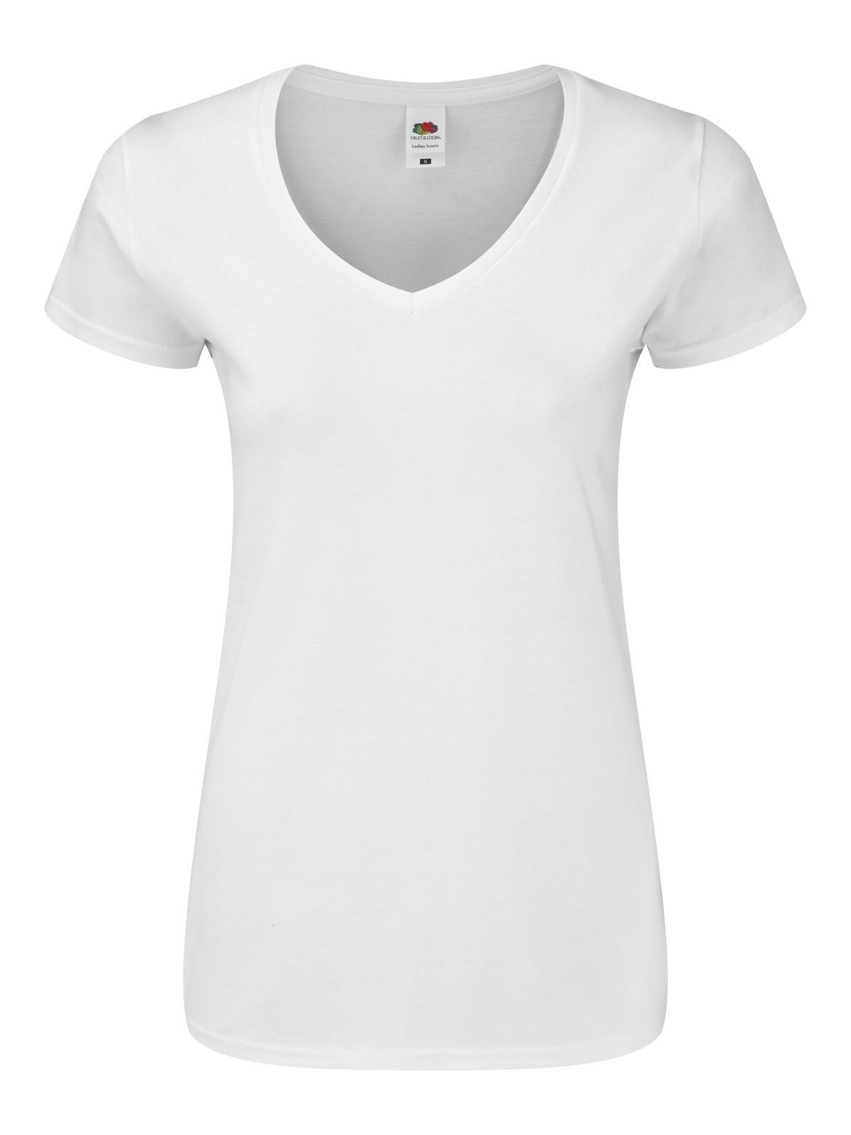 Camiseta icónica de cuello en V para mujer de 150 g/m² - 30 - Blanco