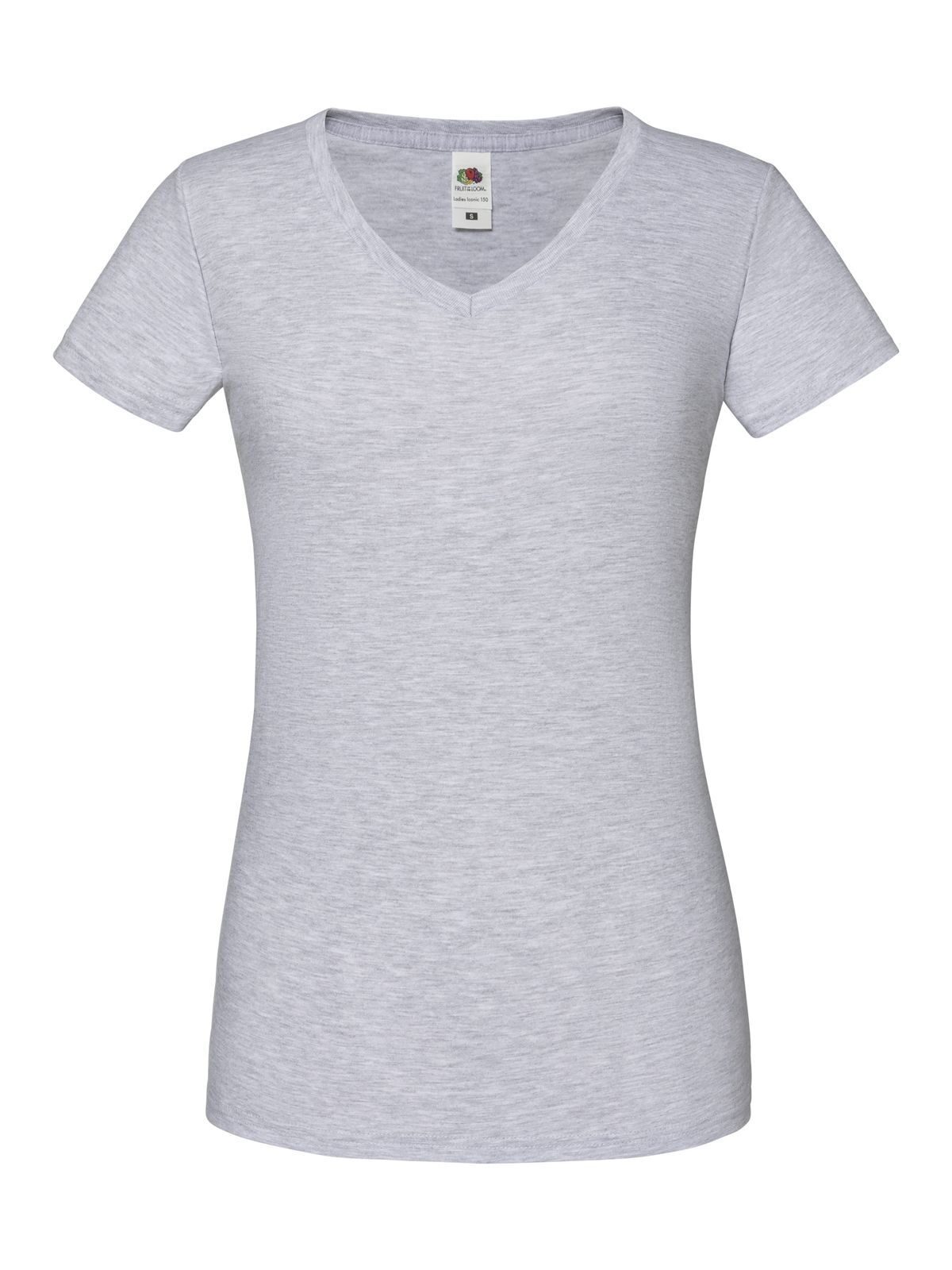 Camiseta icónica de cuello en V para mujer de 150 g/m² - 94 - Gris melange