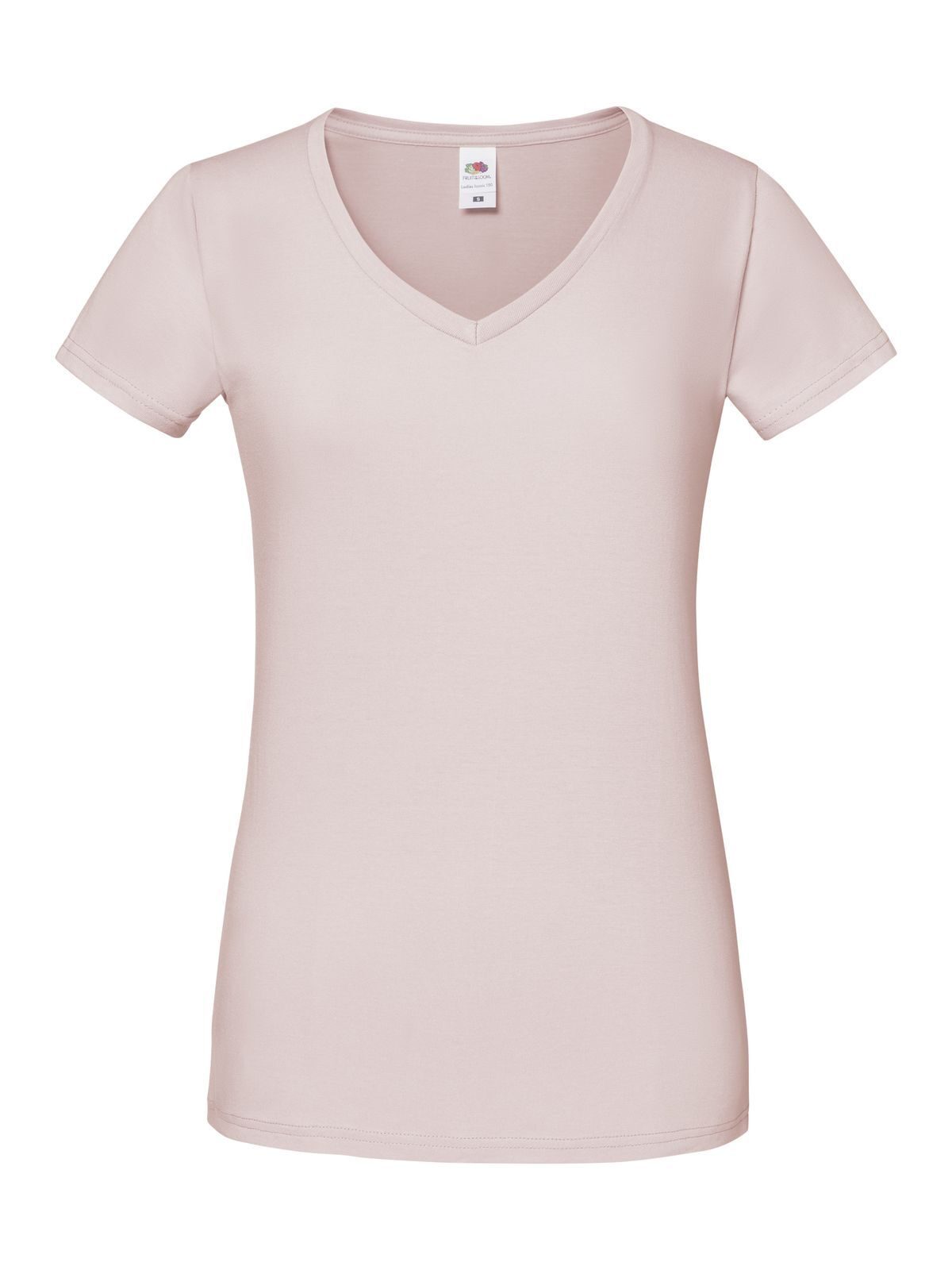 Camiseta icónica de cuello en V para mujer de 150 g/m² - PR - Rosa empolvado