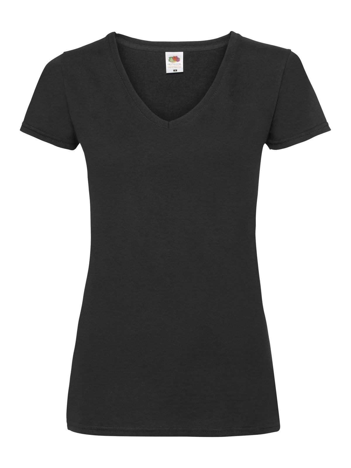 Camiseta de cuello en V Valueweight para mujer - 36 - Negro
