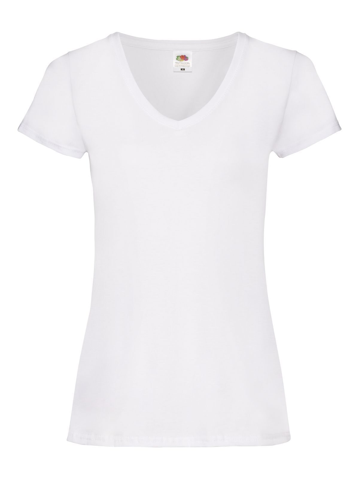 Camiseta de cuello en V Valueweight para mujer - 30 - Blanco