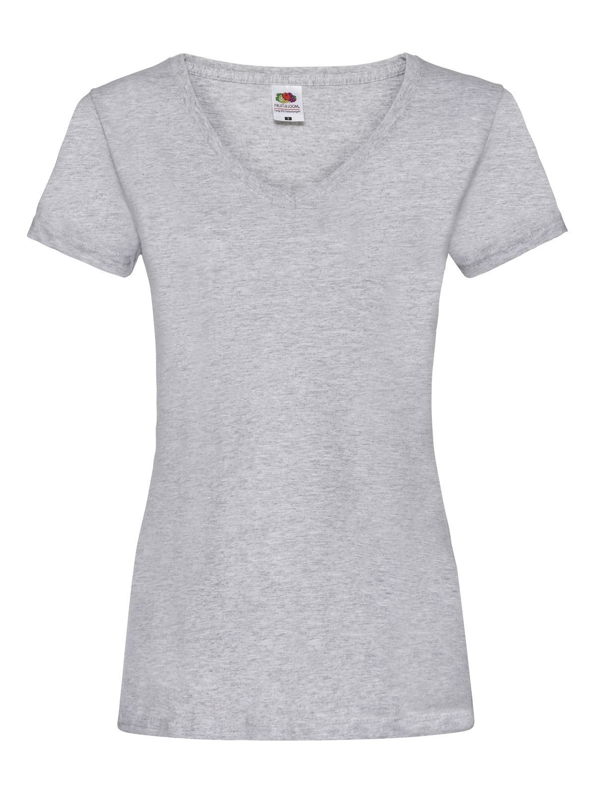 Camiseta de cuello en V Valueweight para mujer - 94 - Gris melange