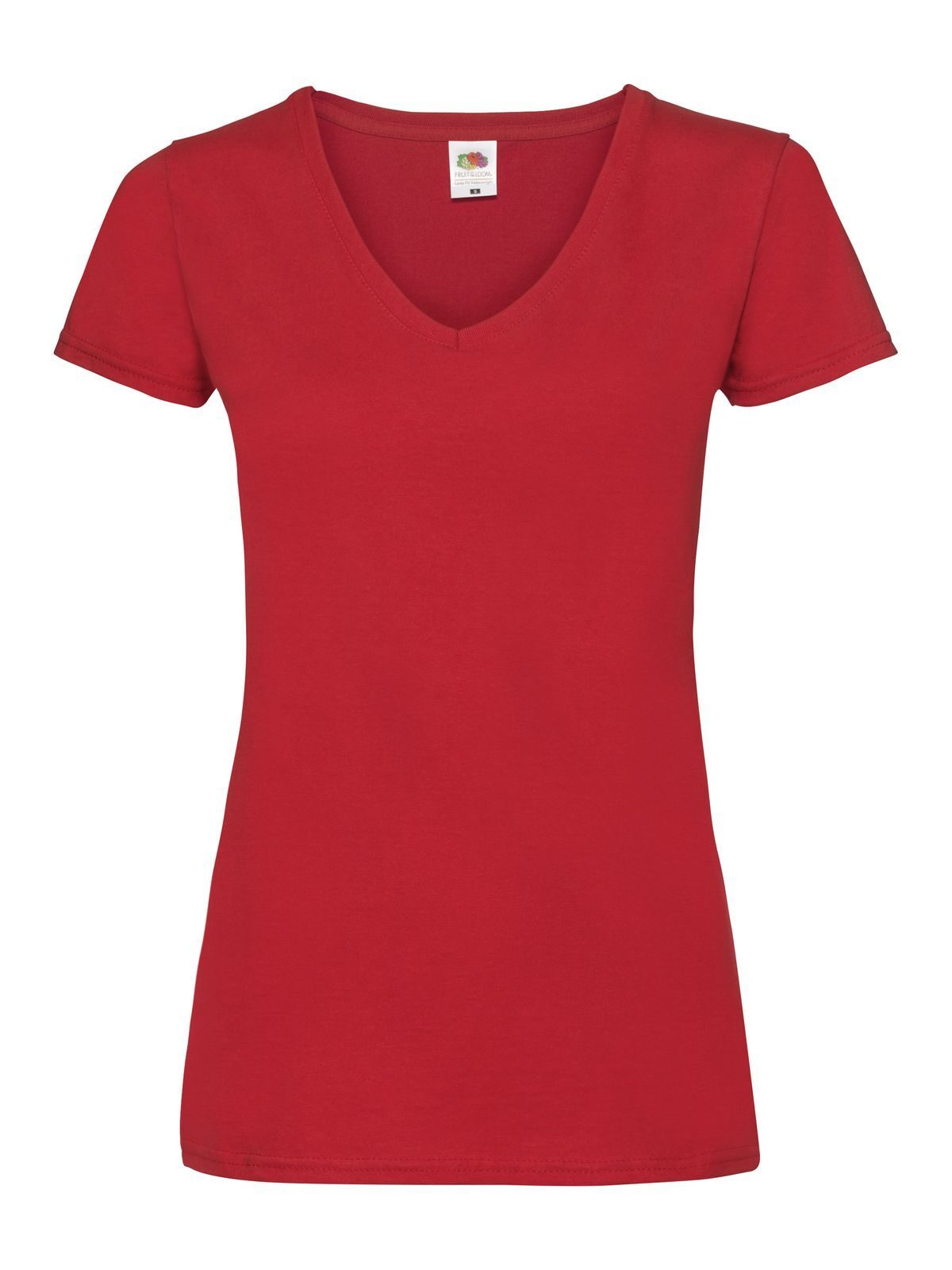 Camiseta de cuello en V Valueweight para mujer - 40 - Rojo