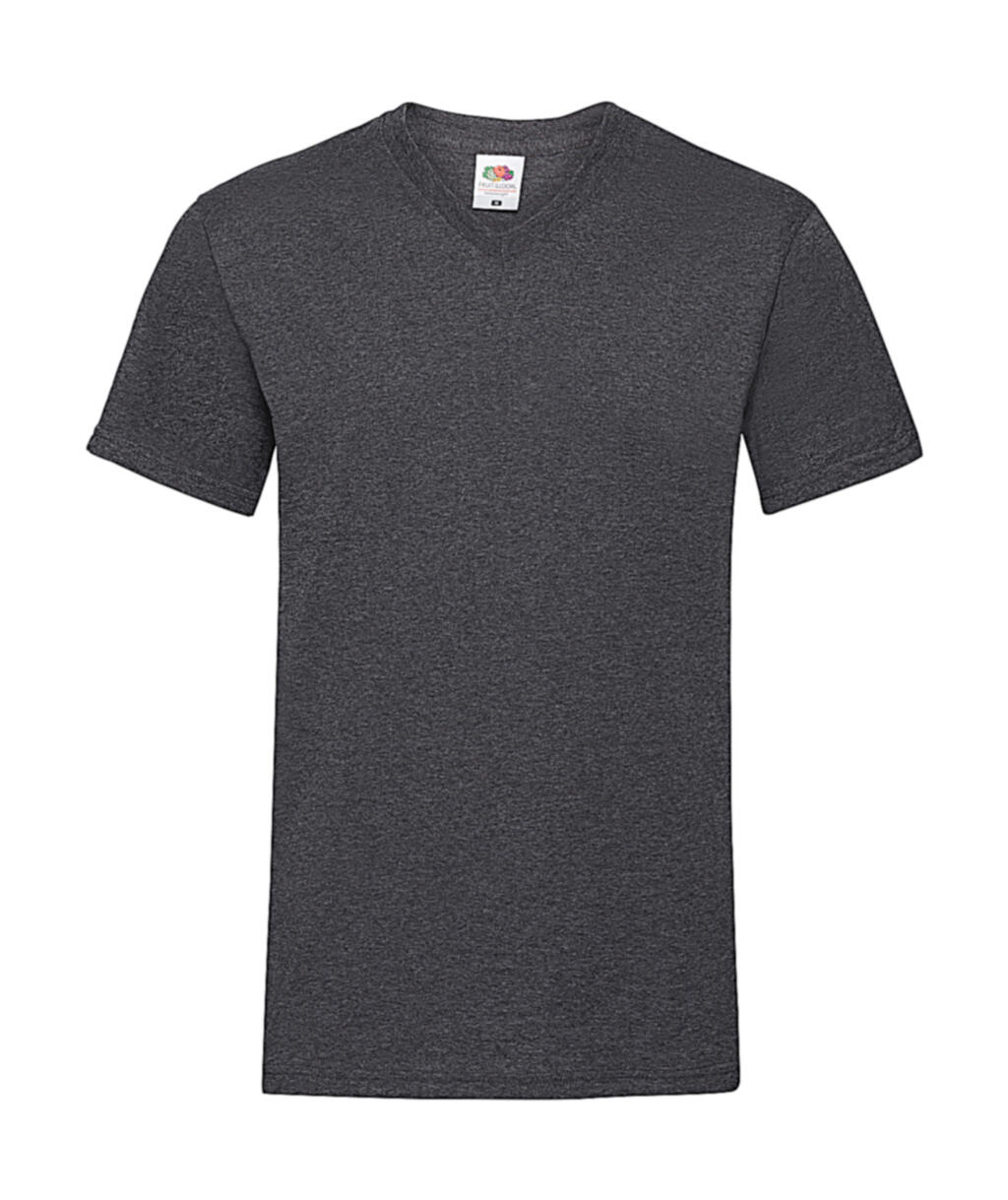 Camiseta Valueweight con cuello en V - HD - Gris melange oscuro