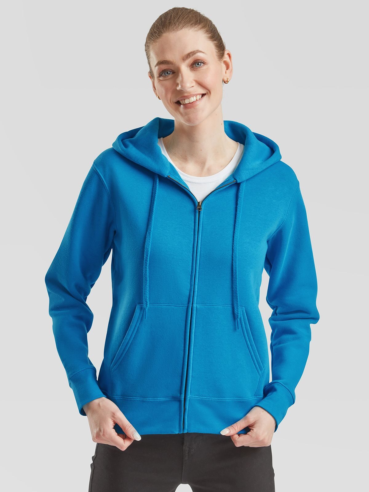Chaqueta deportiva con capucha premium para mujer