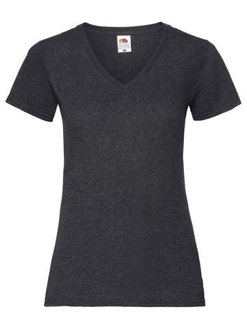 Camiseta de mujer Valueweight con cuello en V - HD - Gris melange oscuro