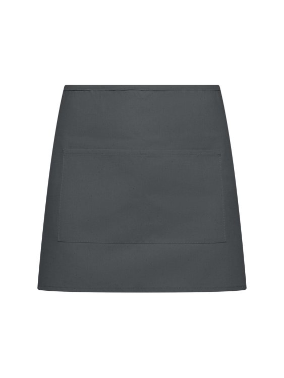 Delantal básico de media caña con bolsillo - GY - Gris