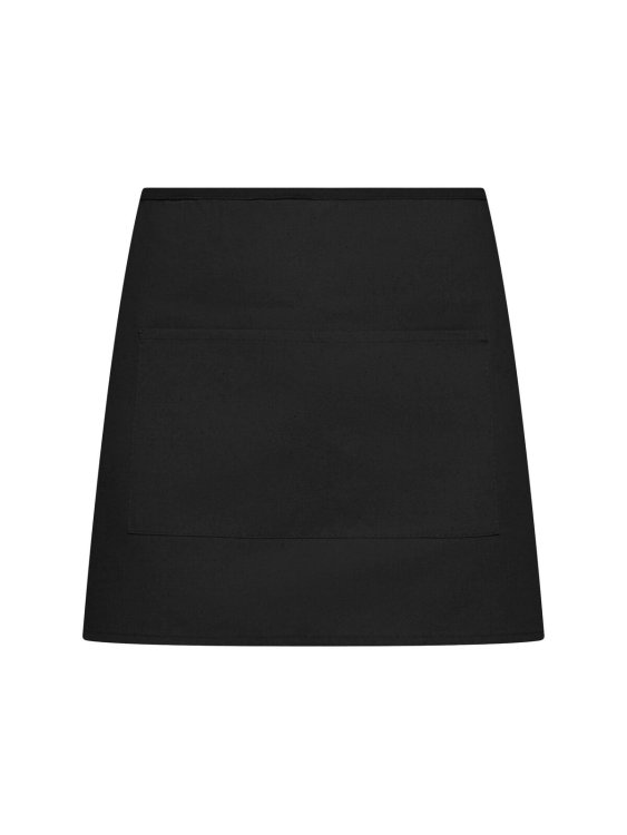 Delantal básico de media caña con bolsillo - BK - Negro