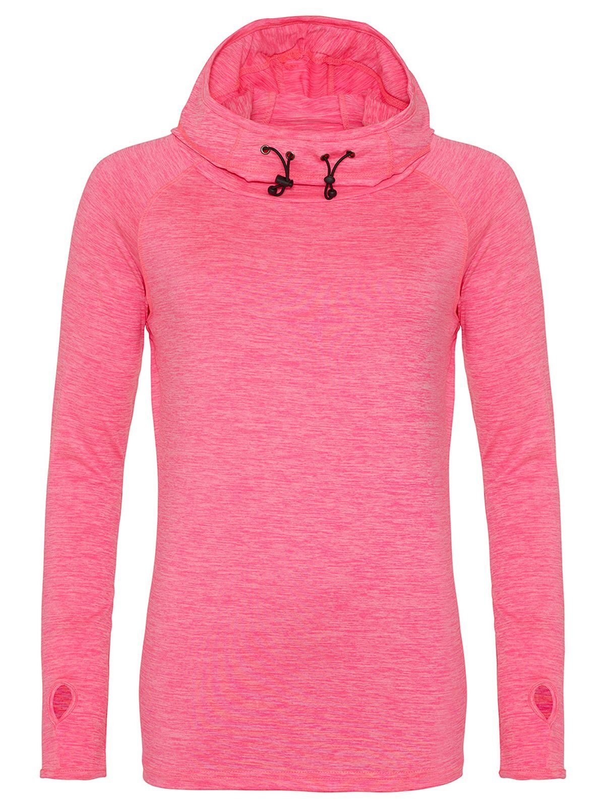 Top de cuello drapeado para mujer - EPM - Rosa eléctrico jaspeado