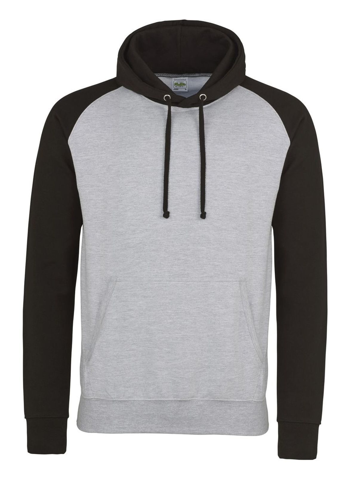Sudadera con capucha de béisbol - HGR - Gris jaspeado-Negro azabache