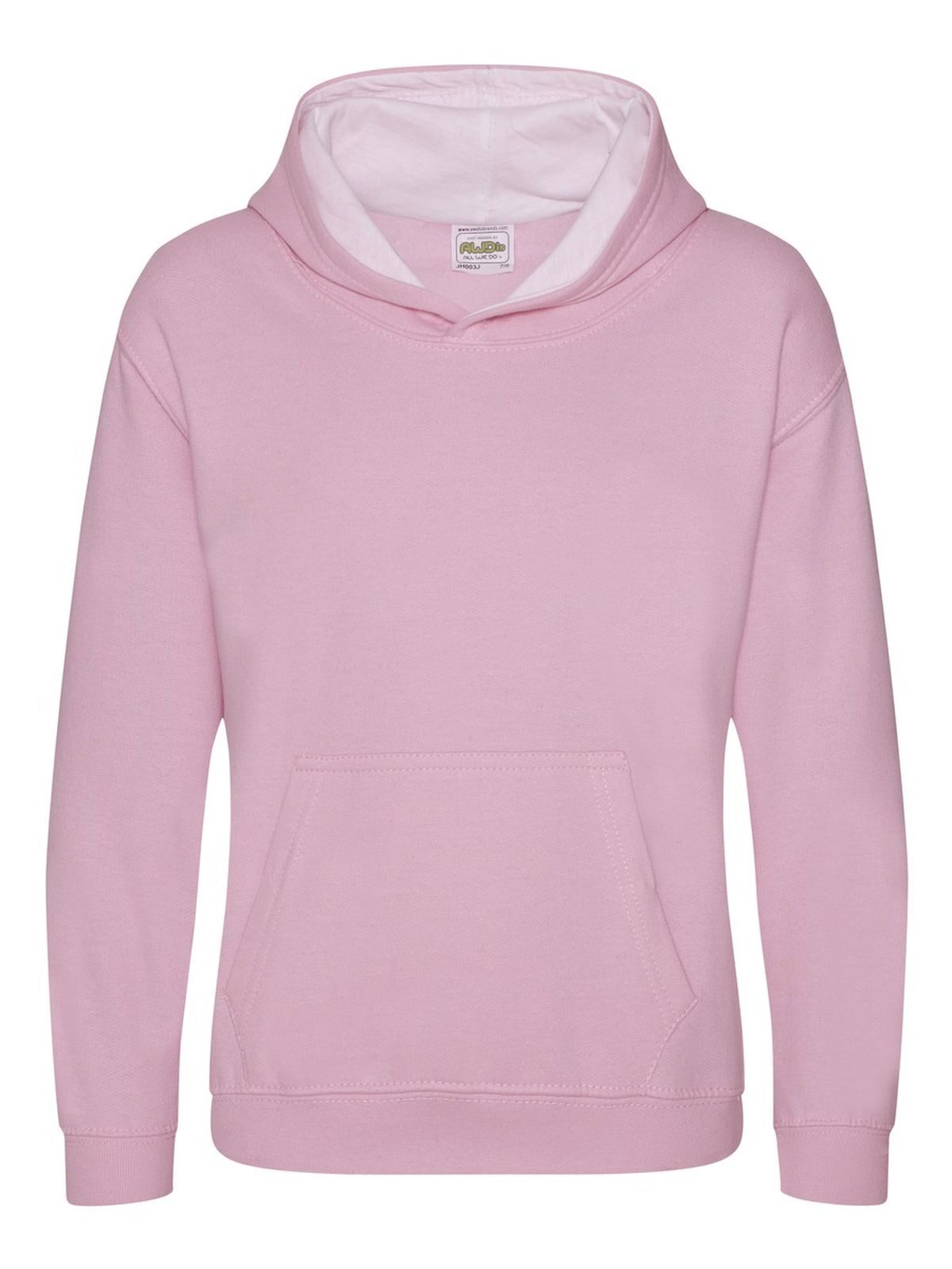 Sudadera con capucha estilo universitario para niños - Rosa bebé/blanco ártico