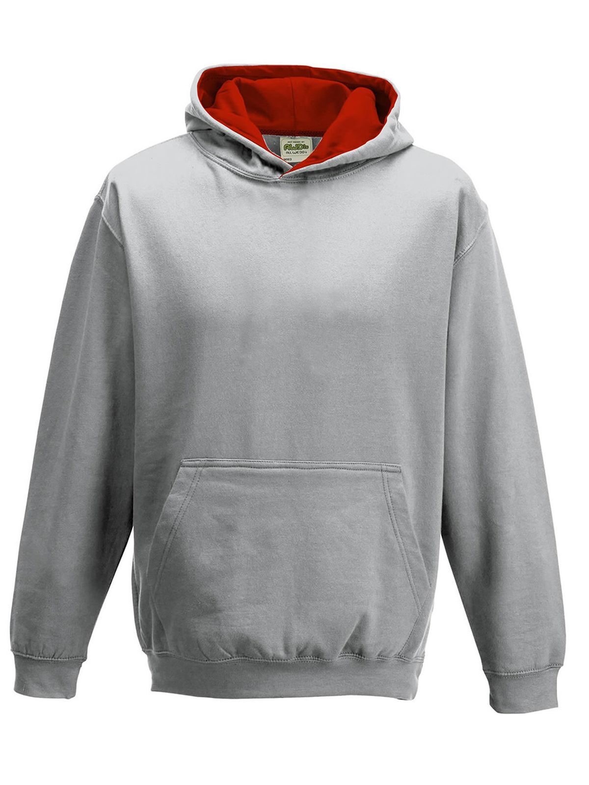 Sudadera con capucha estilo universitario para niños - HGRFIR - HGR-FIR - Gris jaspeado-Rojo fuego