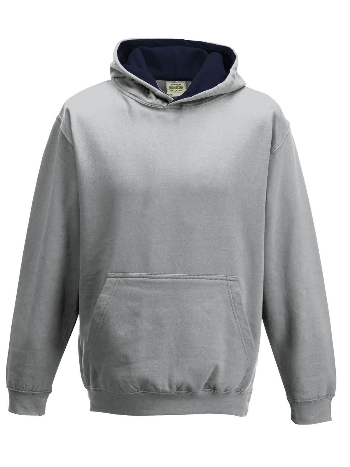 Sudadera con capucha estilo universitario para niños - HGRFNA - HGR-FNA - Gris jaspeado-Azul marino