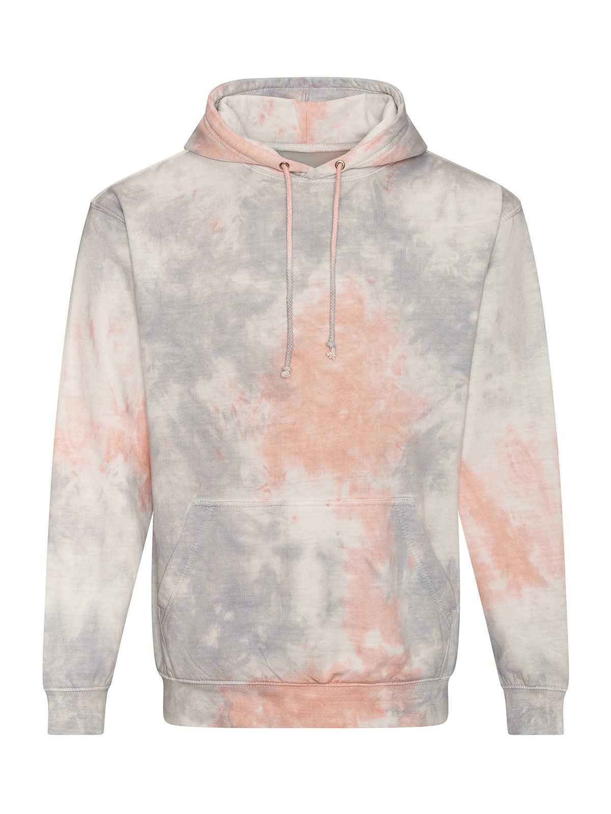 Sudadera con capucha teñida con la técnica tie-dye - Mármol gris/rosa