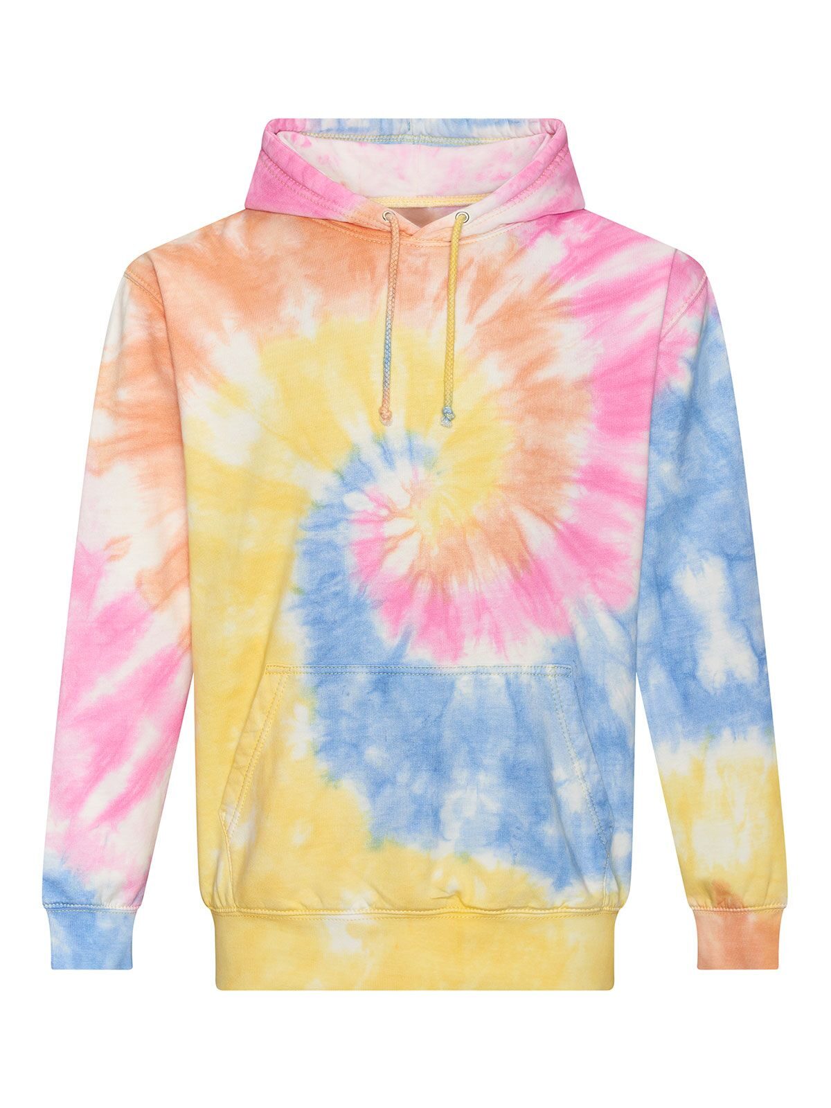 Sudadera con capucha teñida con la técnica tie-dye - Remolino pastel