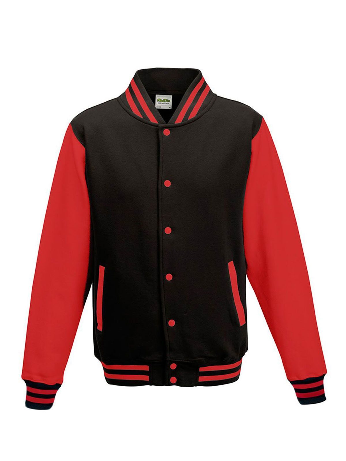 Chaqueta universitaria - negro azabache/rojo fuego