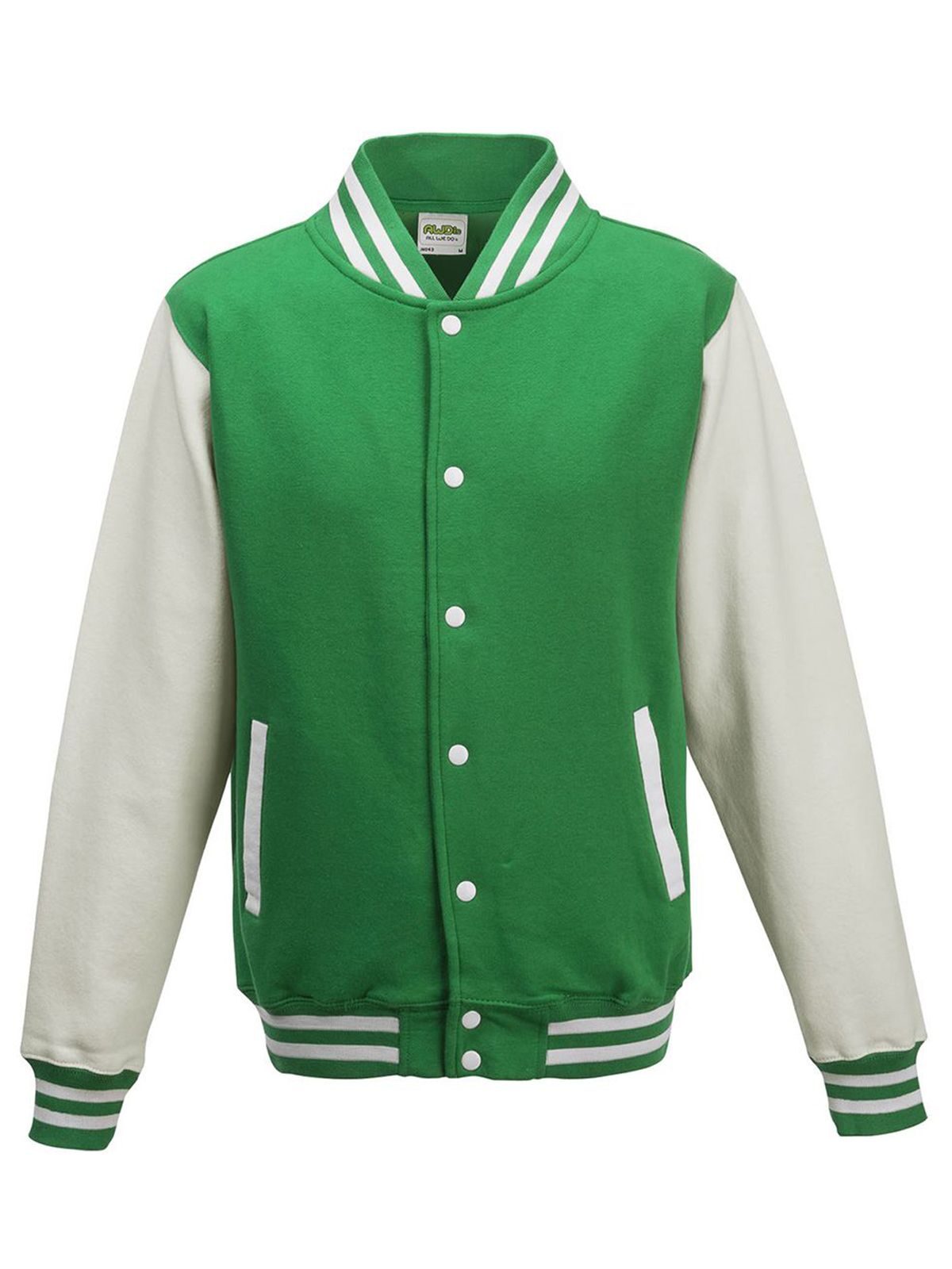 Chaqueta universitaria - verde Kelly/blanco