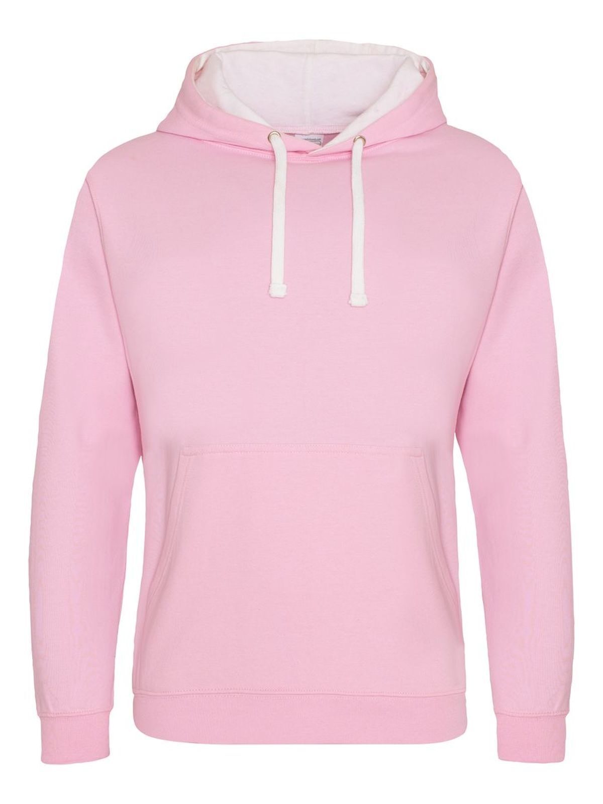Sudadera con capucha estilo universitario - Rosa bebé/blanco ártico