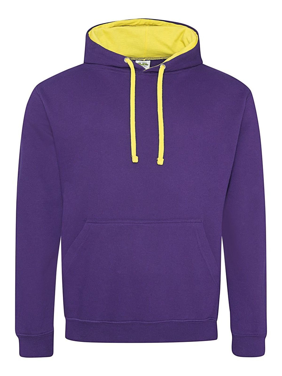 Sudadera con capucha estilo universitario - Morado/amarillo sol