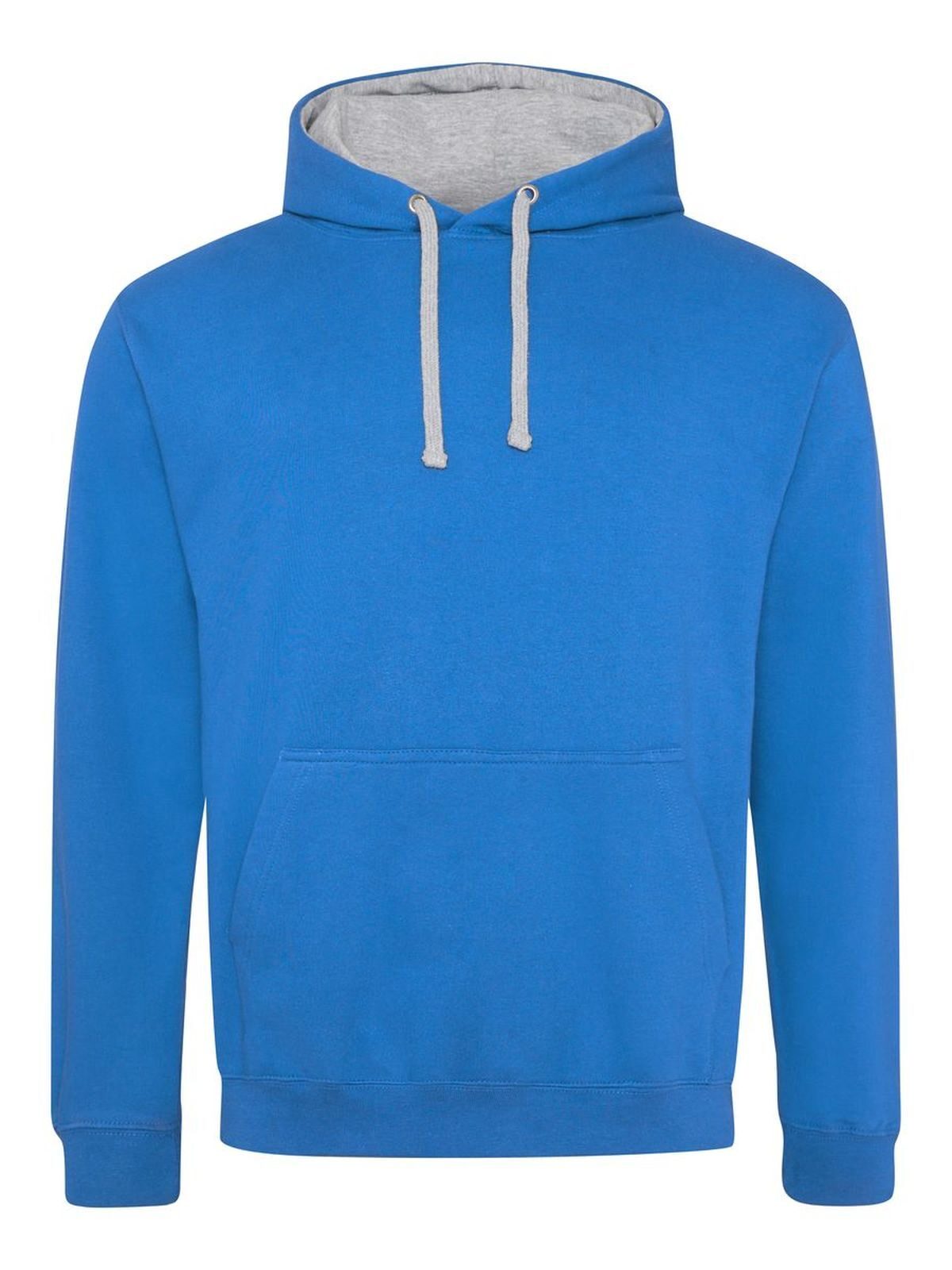 Sudadera con capucha estilo universitario - Azul zafiro/gris jaspeado