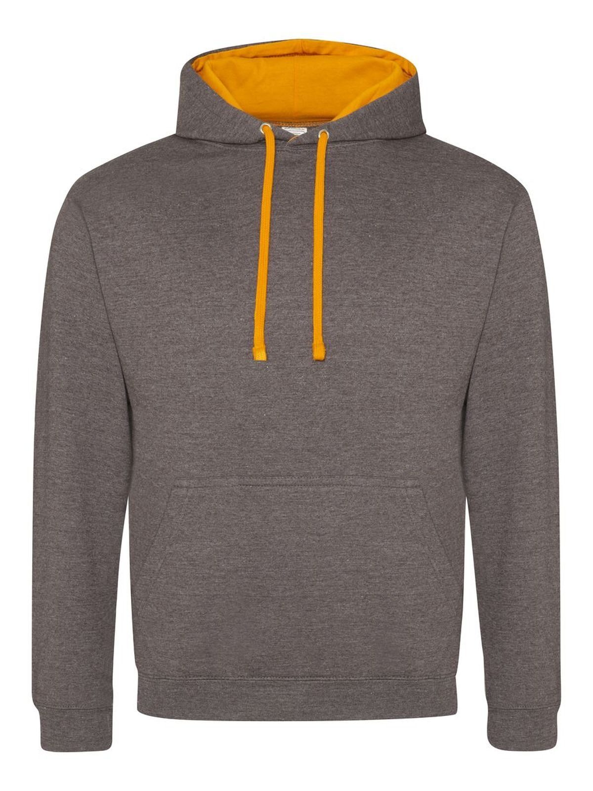 Sudadera con capucha estilo universitario - Carbón/naranja triturada