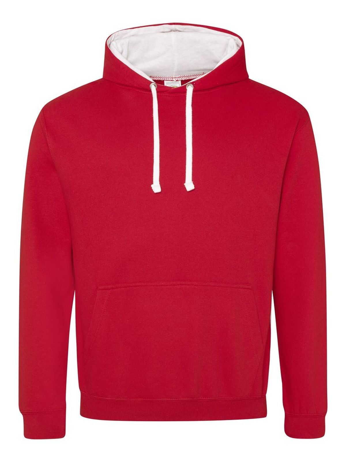 Sudadera con capucha estilo universitario - Rojo fuego/blanco ártico