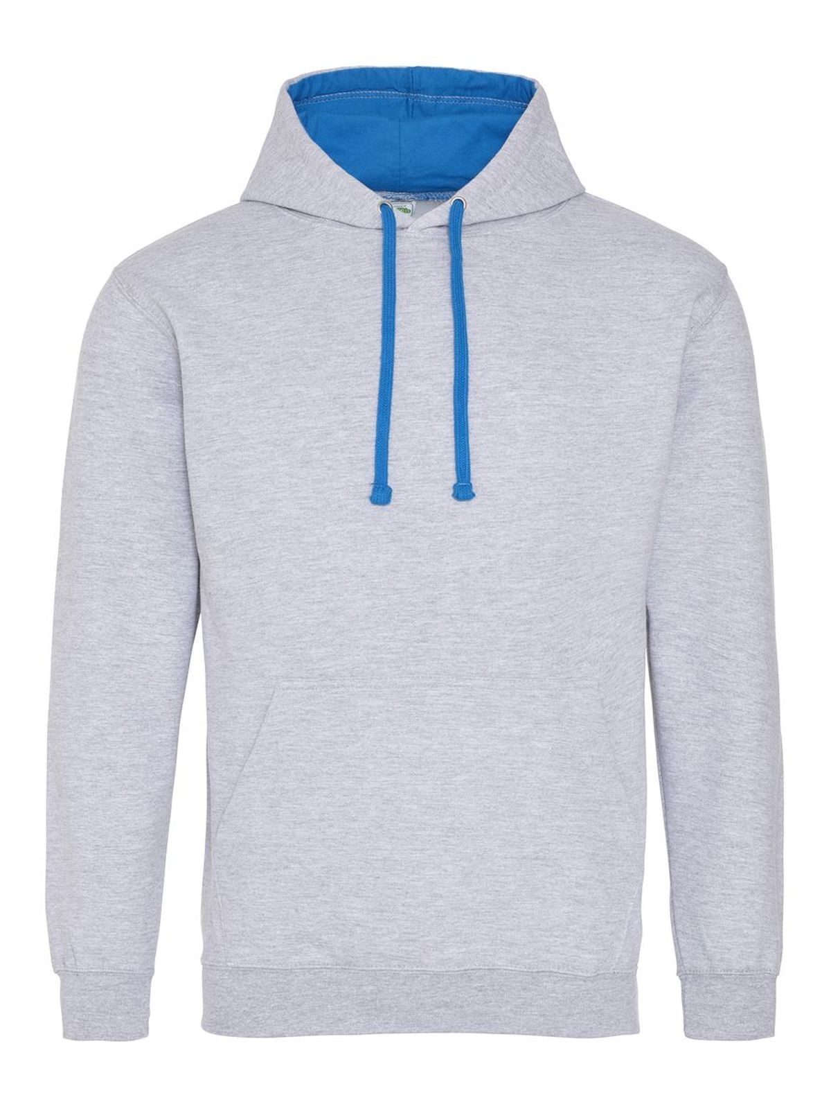 Sudadera con capucha estilo universitario - Gris jaspeado/azul zafiro
