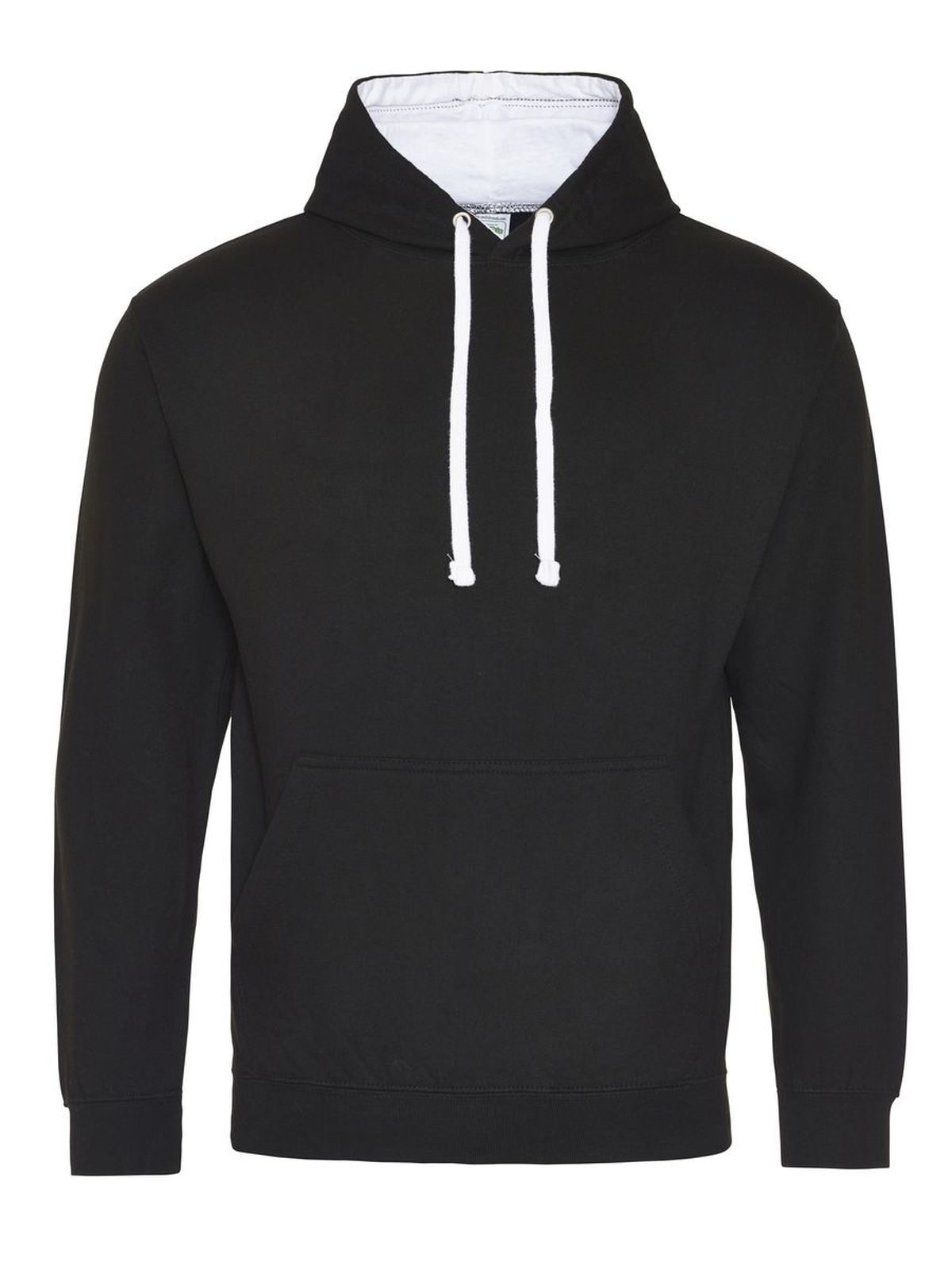 Sudadera con capucha estilo universitario - Negro azabache/blanco ártico