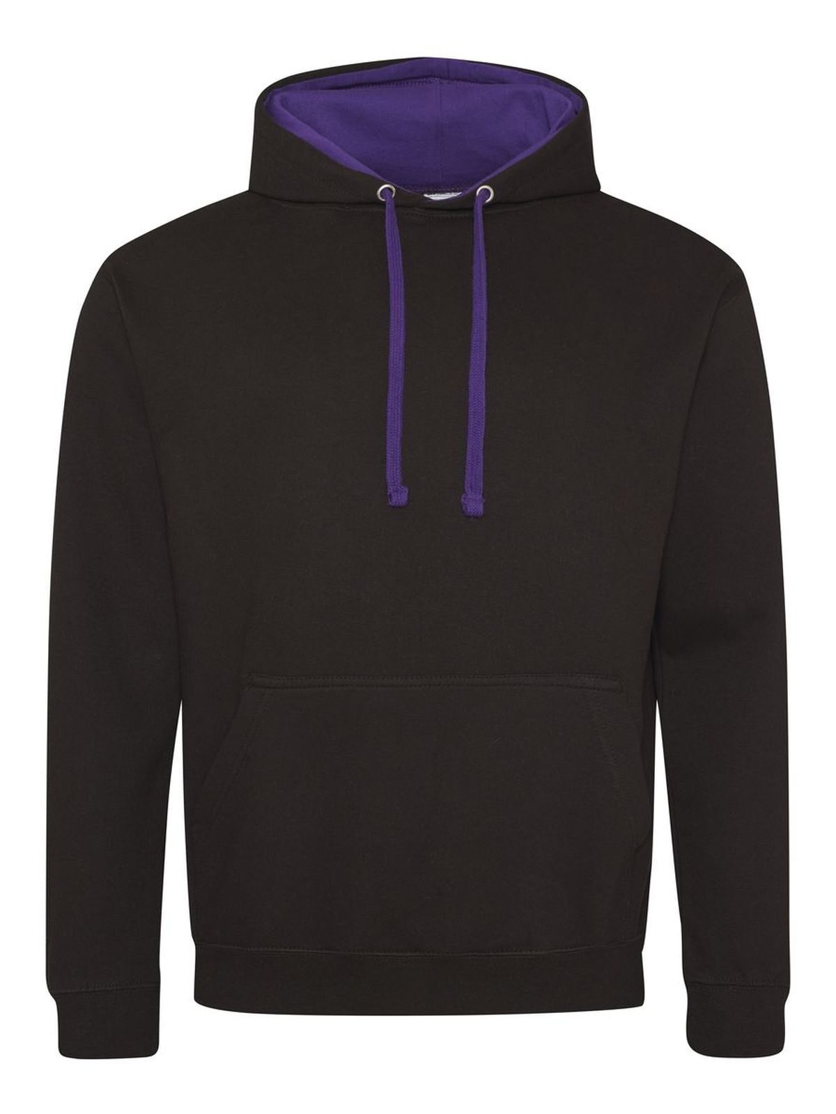 Sudadera con capucha estilo universitario - Negro azabache/morado