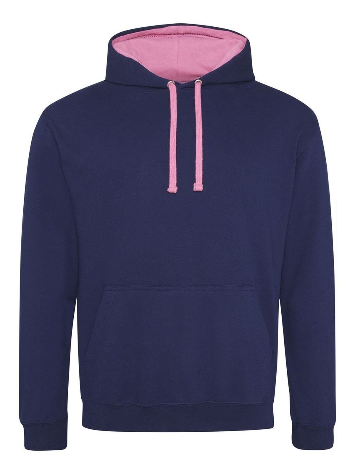 Sudadera con capucha estilo universitario - Azul marino Oxford/rosa algodón de azúcar