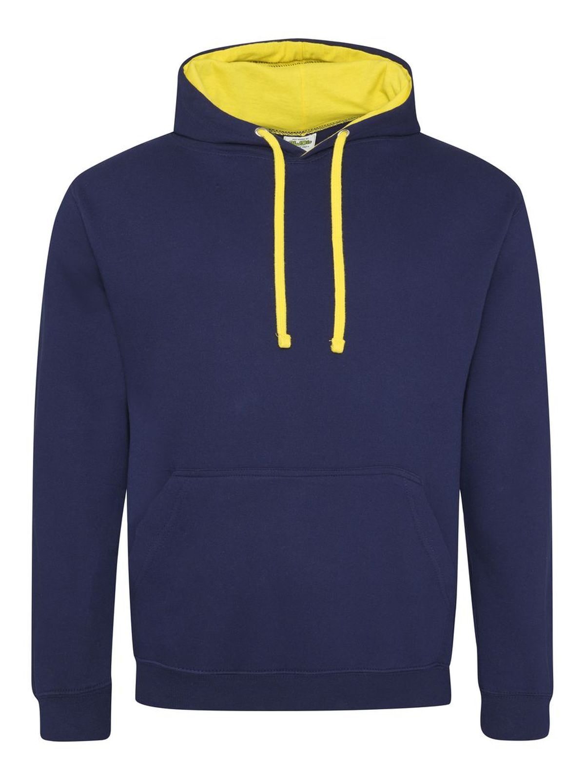 Sudadera con capucha estilo universitario - Azul marino Oxford/amarillo sol