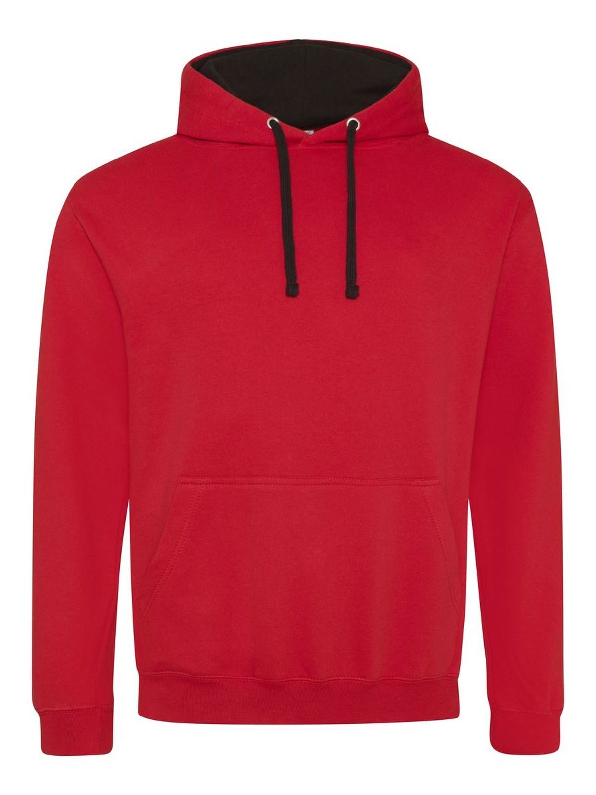 Sudadera con capucha estilo universitario - FIR - Rojo fuego-Negro azabache