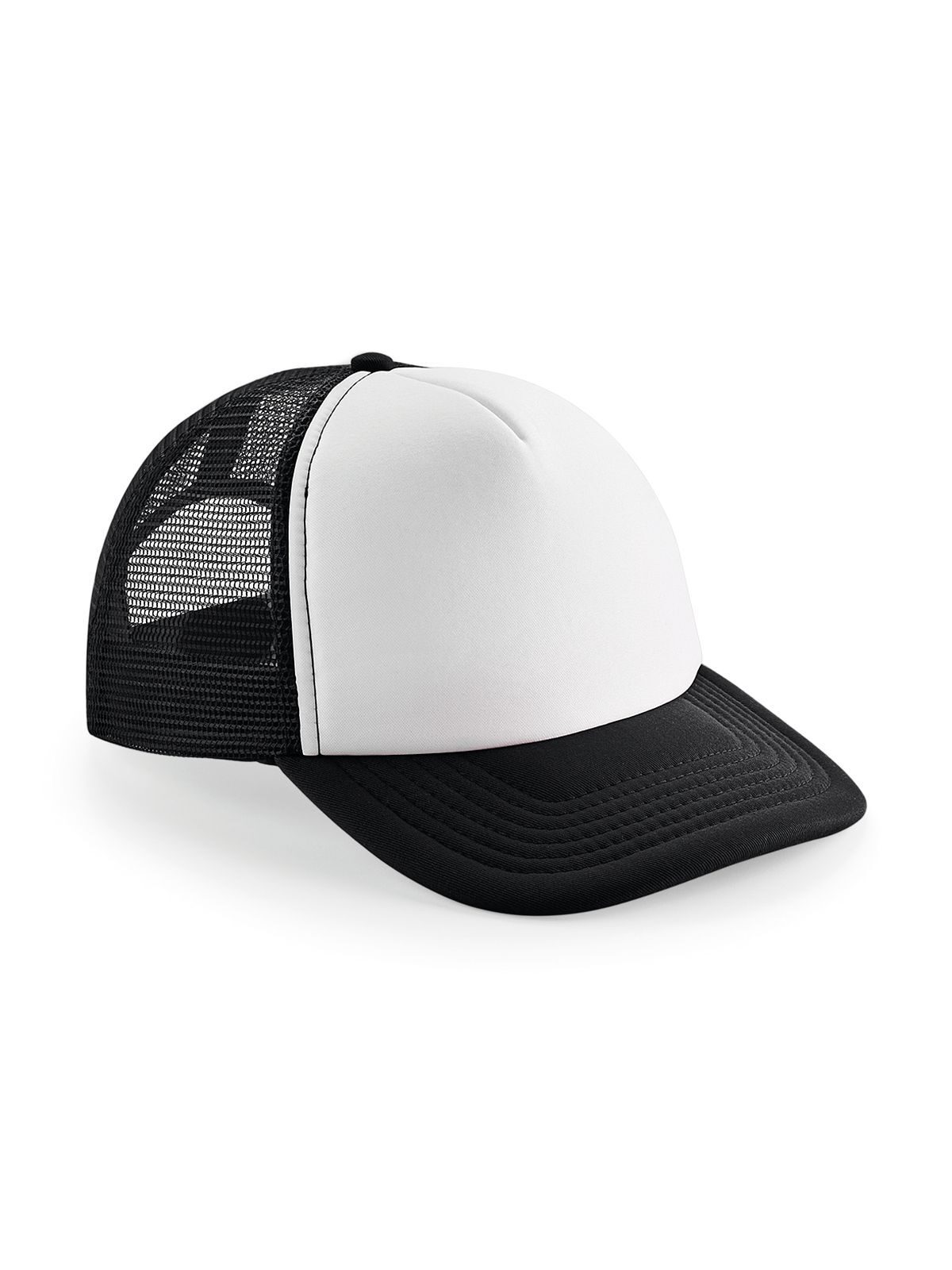 Gorra de camionero vintage con cierre ajustable - Blanco y negro