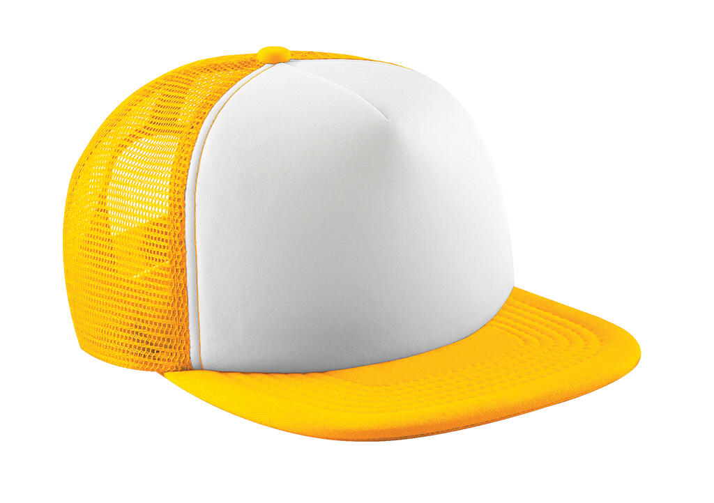 Gorra de camionero vintage con cierre ajustable - Girasol/Blanco