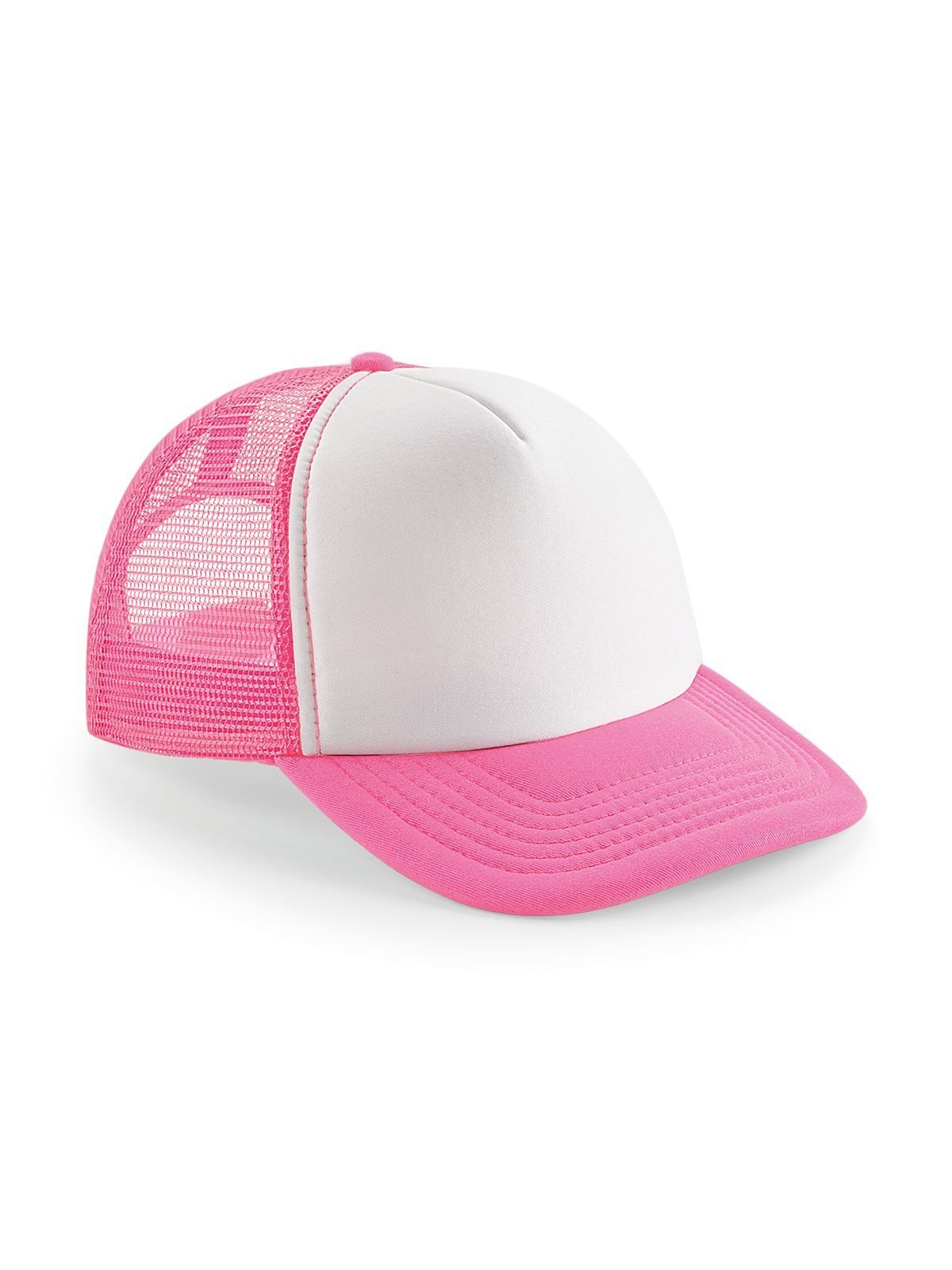 Gorra de camionero vintage con cierre ajustable - Rosa fluorescente/Blanco