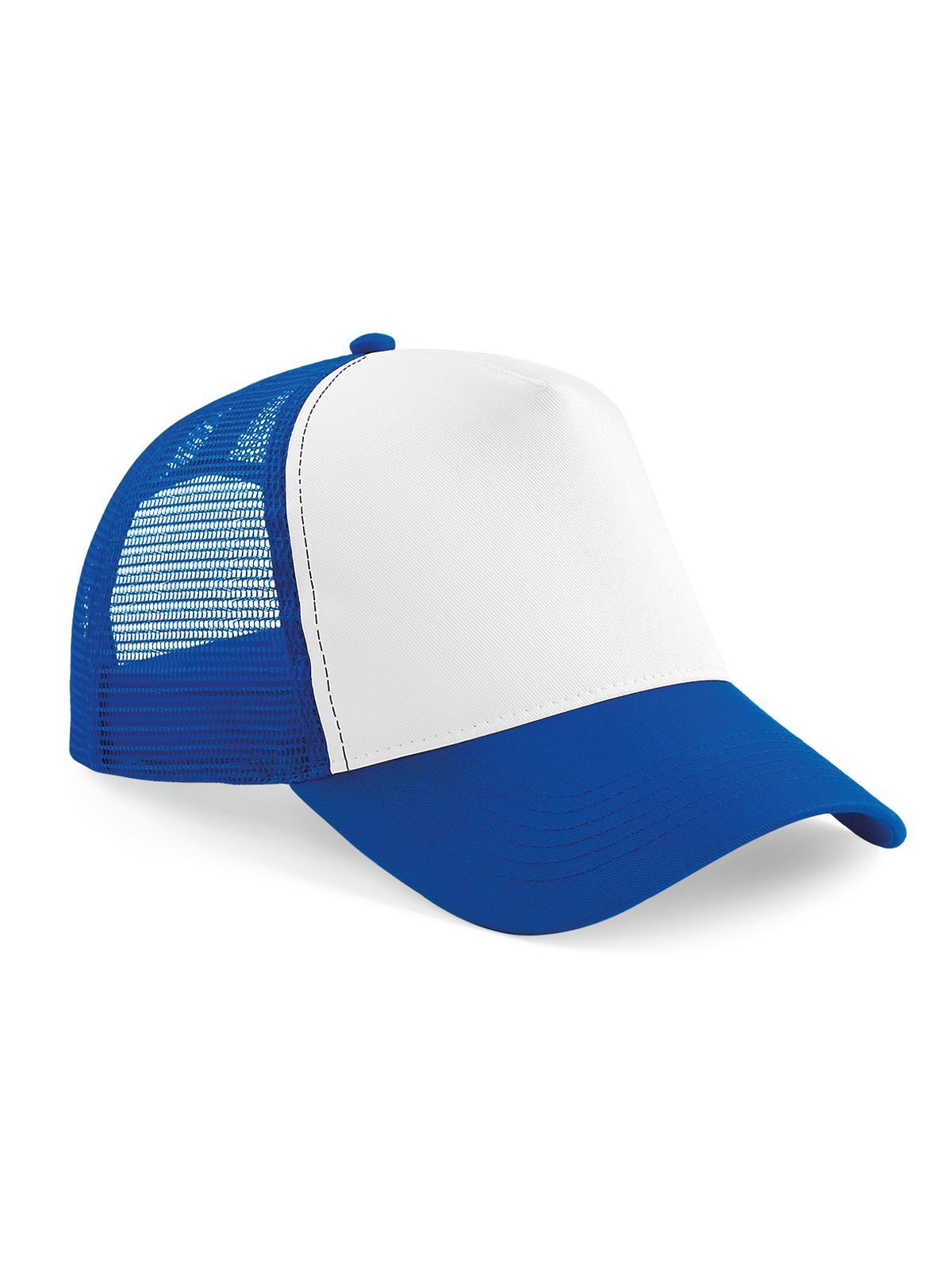 Gorra de camionero Snapback - Azul rey brillante/blanco
