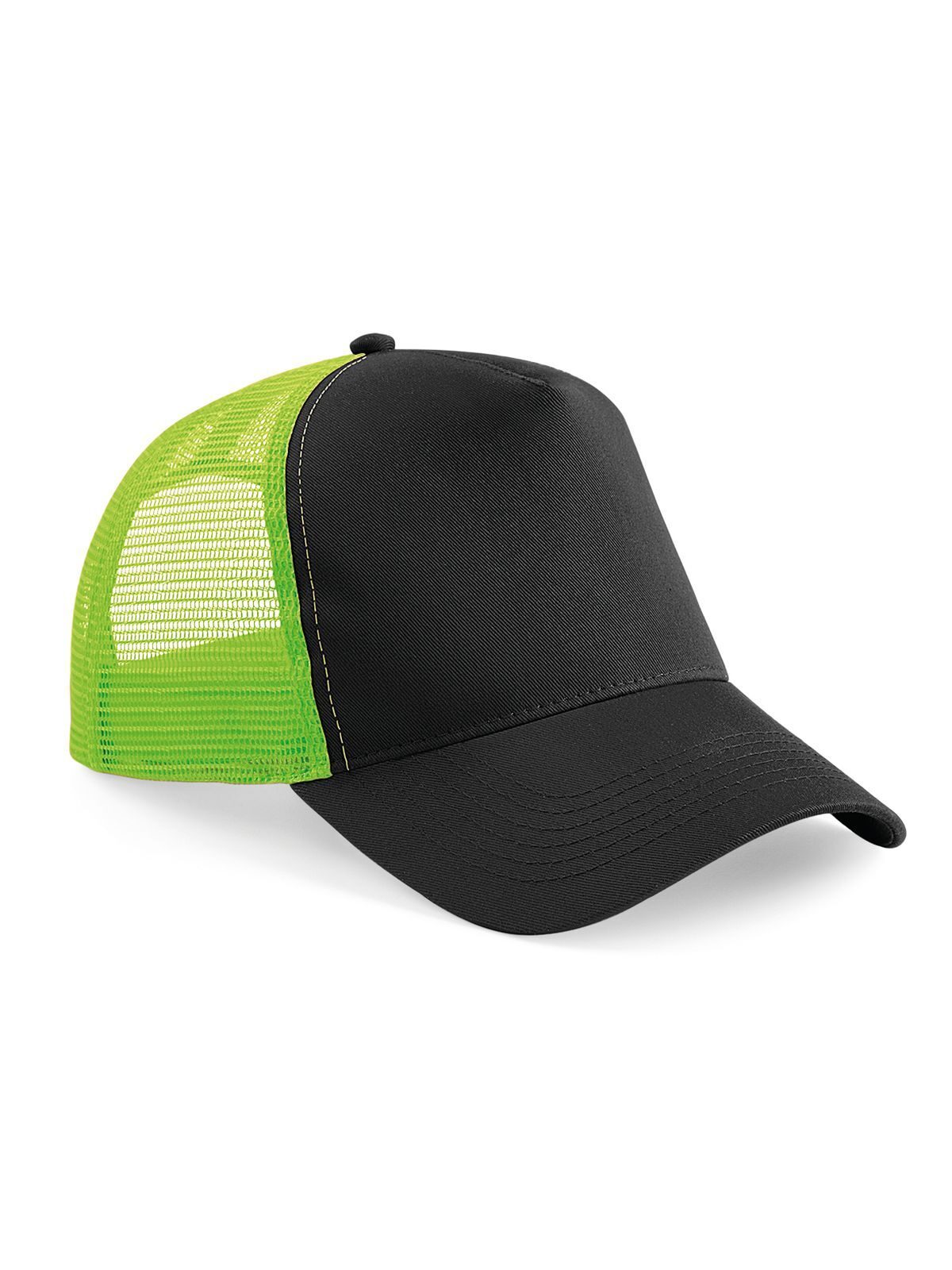 Gorra de camionero Snapback - Negro/verde lima
