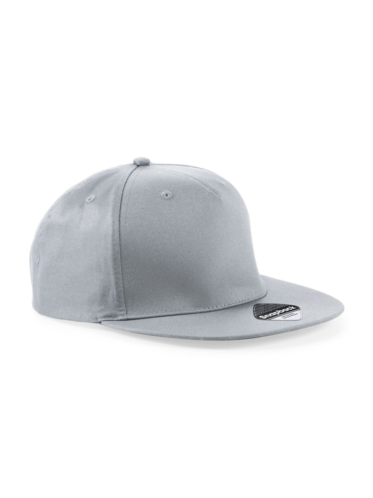 Gorra de rapero snapback de 5 paneles - Gris claro