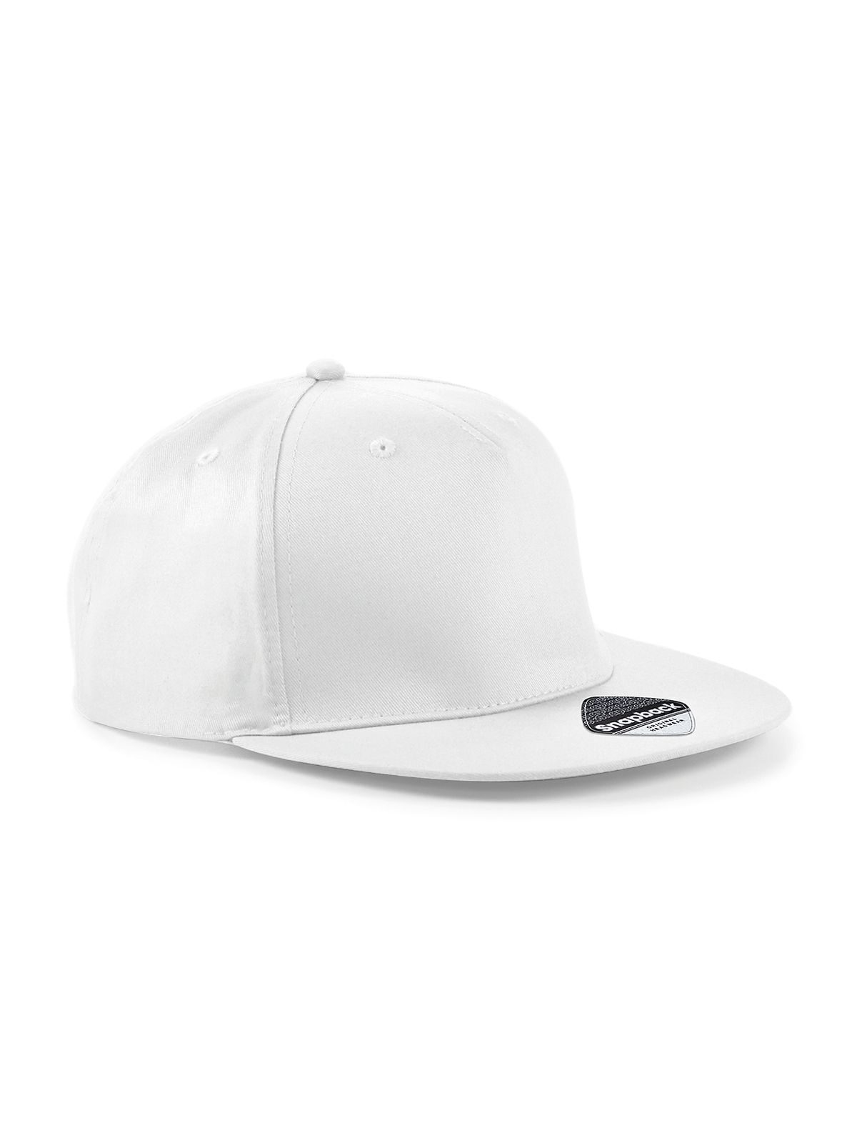 Gorra de rapero snapback de 5 paneles - Blanco